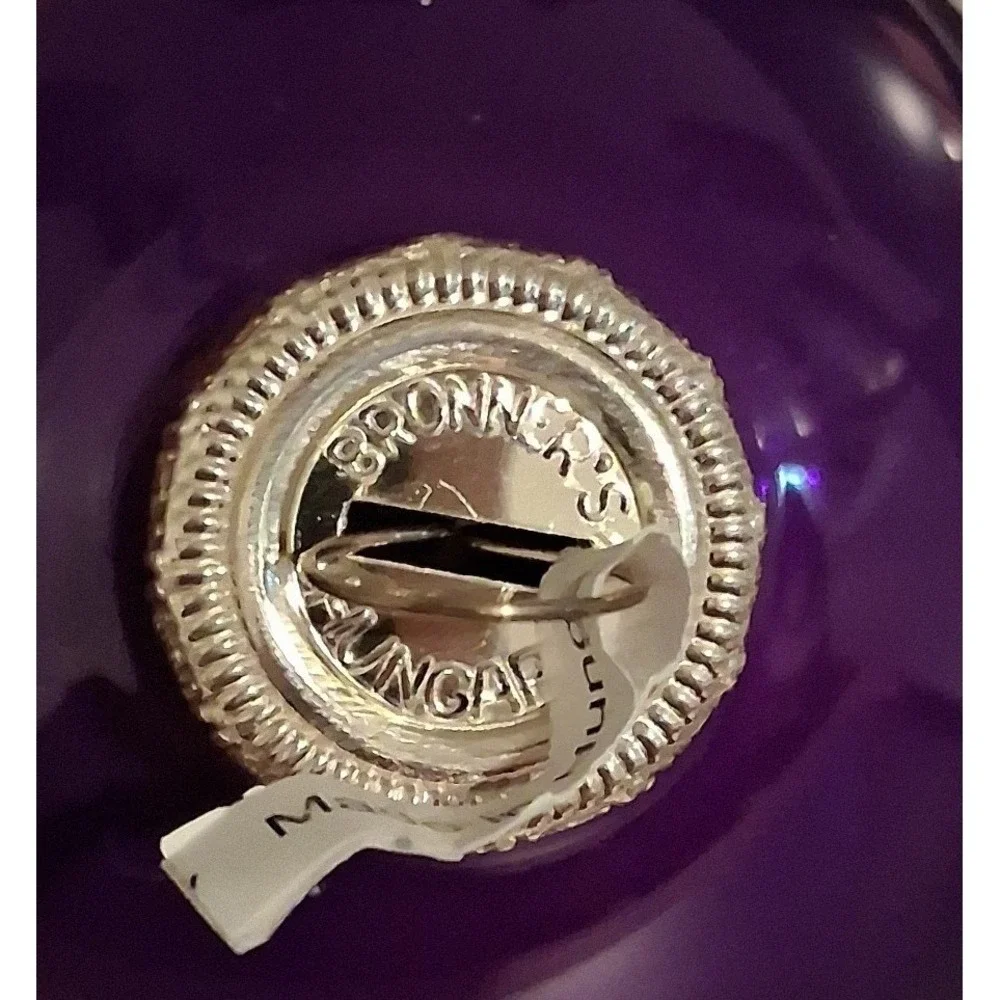 Bronner's Purple Glass Christmas Ornament Psalm 27:1 Made in Hungary